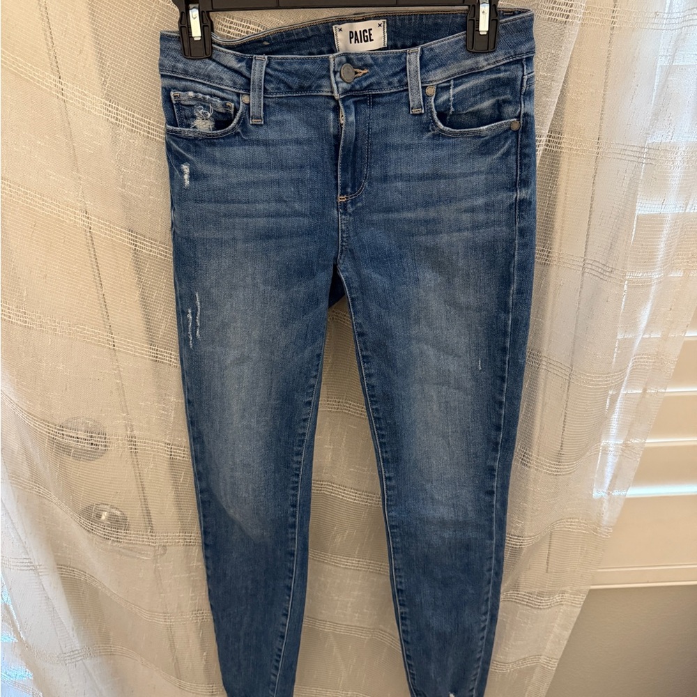 PAIGE Blue Skinny Jeans with Modern Tapered Fit